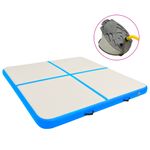 Sport si Outdoor - Fitness - Accesorii fitness - Saltele fitness - Saltea gimnastica gonflabila cu pompa albastru 200x200x10cm PVC - Infinity.ro