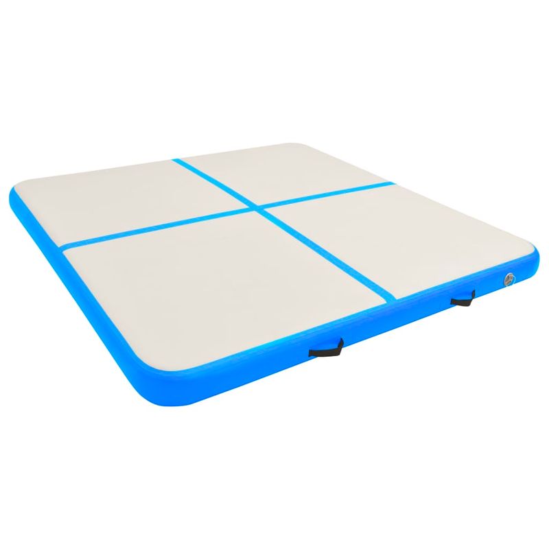 Sport si Outdoor - Fitness - Accesorii fitness - Saltele fitness - Saltea gimnastica gonflabila cu pompa albastru 200x200x10cm PVC - Infinity.ro