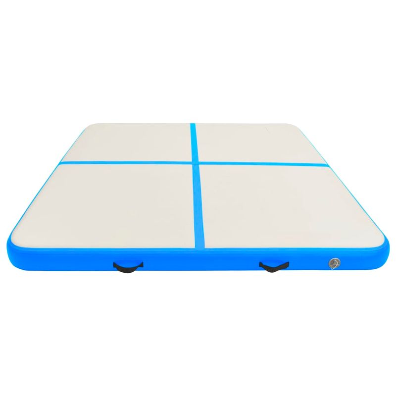 Sport si Outdoor - Fitness - Accesorii fitness - Saltele fitness - Saltea gimnastica gonflabila cu pompa albastru 200x200x10cm PVC - Infinity.ro
