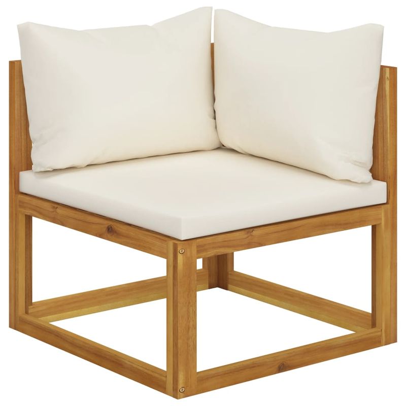 Casa si Gradina - Gradina si terasa - Mobilier exterior - Seturi mobila gradina - Set mobilier gradina cu perne, 5 piese, crem, lemn masiv acacia - Infinity.ro