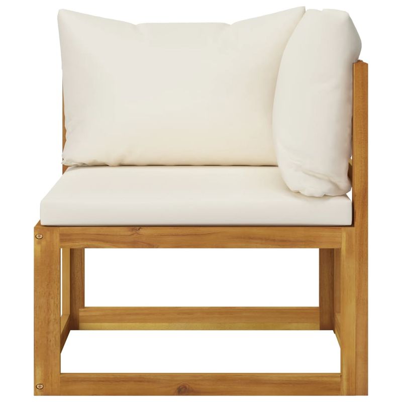 Casa si Gradina - Gradina si terasa - Mobilier exterior - Seturi mobila gradina - Set mobilier gradina cu perne, 5 piese, crem, lemn masiv acacia - Infinity.ro