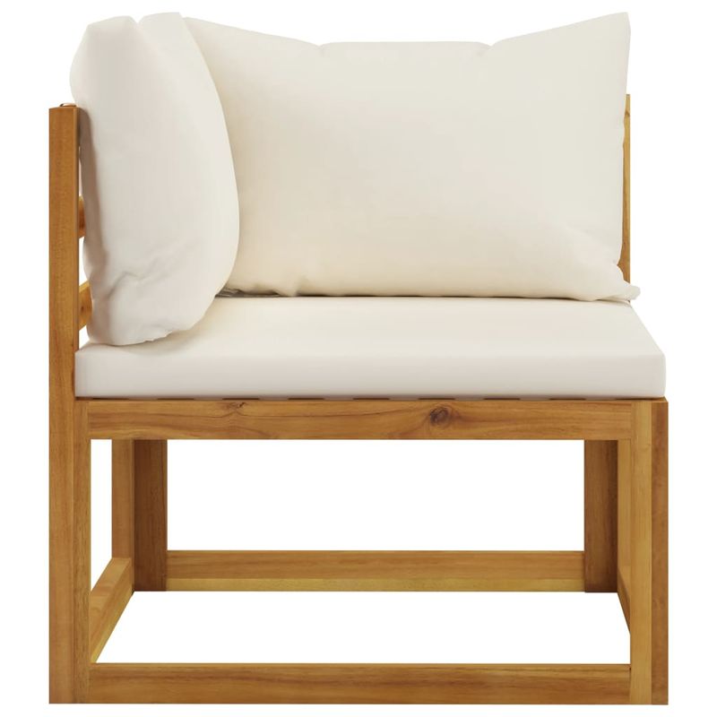 Casa si Gradina - Gradina si terasa - Mobilier exterior - Seturi mobila gradina - Set mobilier gradina cu perne, 5 piese, crem, lemn masiv acacia - Infinity.ro