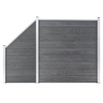 Casa si Gradina - Gradina si terasa - Garduri, panouri si accesorii - Gard de gradina, 1 patrat + 1 oblic, gri, 273x186 cm, WPC - Infinity.ro