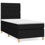 Casa si Gradina - Mobilier - Paturi si accesorii - Paturi - Pat box spring cu saltea, negru, 100x200 cm, textil - Infinity.ro
