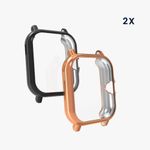 Laptop, Telefoane si Tablete - Wearables si gadgeturi - Wearables - Accesorii wearables - Set 2 huse pentru Huami Amazfit GTS 3/Amazfit GTS 2/Amazfit GTS 2e, Kwmobile, Negru/Auriu, Silicon, 53906.10 - Infinity.ro