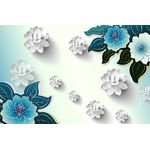 Casa si Gradina - Decoratiuni - Tapet - Autocolant, Flori albastre si albe, 270 x 200 cm - Infinity.ro