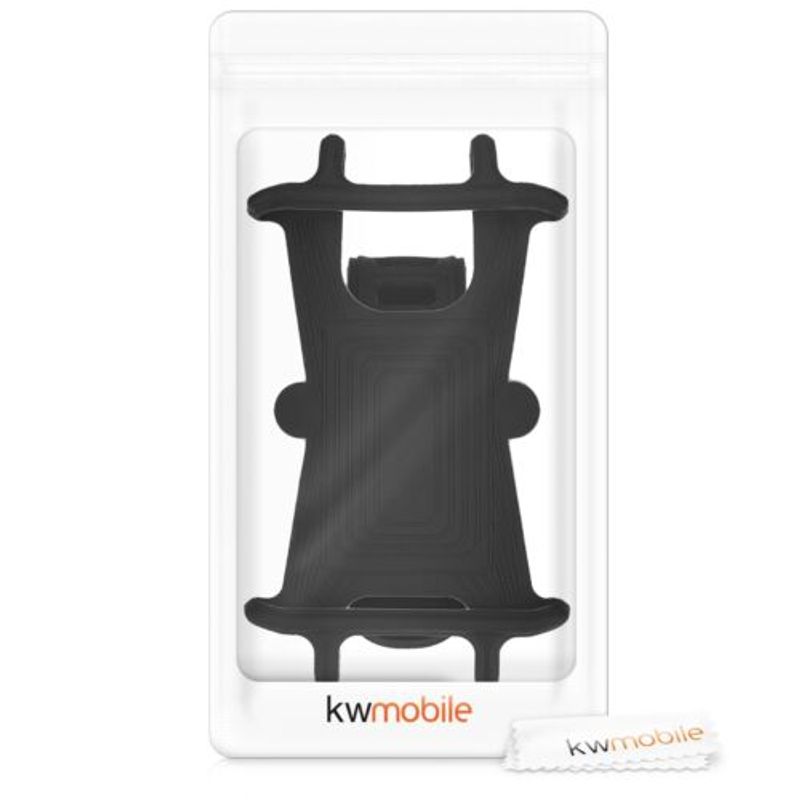 Laptop, Telefoane si Tablete - Telefoane mobile si accesorii - Accesorii Telefoane - Alte accesorii telefoane - Suport bicicleta universal pentru telefon, Kwmobile, Negru, Silicon, 45152.01 - Infinity.ro