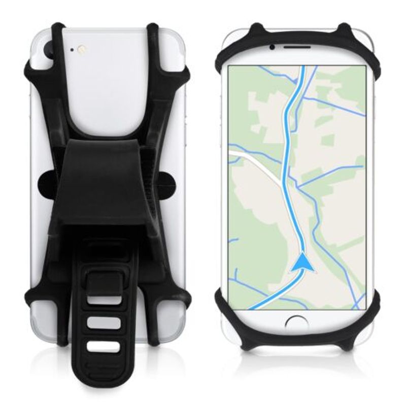 Laptop, Telefoane si Tablete - Telefoane mobile si accesorii - Accesorii Telefoane - Alte accesorii telefoane - Suport bicicleta universal pentru telefon, Kwmobile, Negru, Silicon, 45152.01 - Infinity.ro