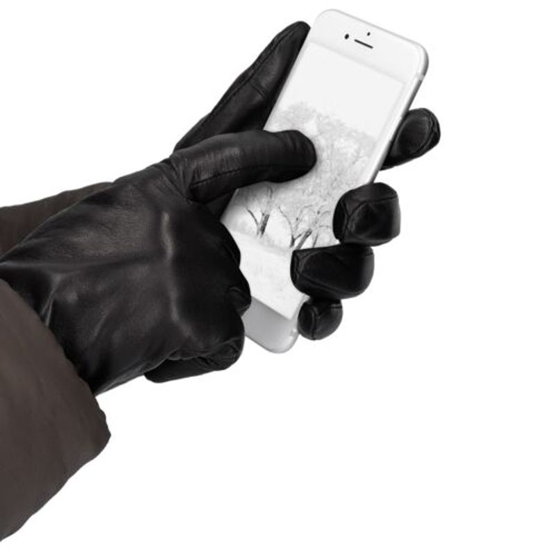 Fashion, accesorii si bijuterii - Femei - Accesorii femei - Manusi femei - Manusi Navaris din piele pentru Touchscreen, Dama, Negru, Marime L, 39924.12 - Infinity.ro