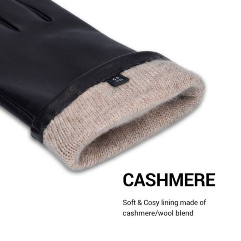 Fashion, accesorii si bijuterii - Femei - Accesorii femei - Manusi femei - Manusi Navaris din piele pentru Touchscreen, Dama, Negru, Marime L, 39924.12 - Infinity.ro