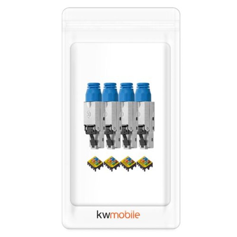 PC, gaming si accesorii - Retelistica - Cabluri si accesorii - Set 4 Mufe CAT8 RJ-45 pentru cabluri Ethernet CAT8 ecranate, Kwmobile, Multicolor, Metal, 52519.04 - Infinity.ro