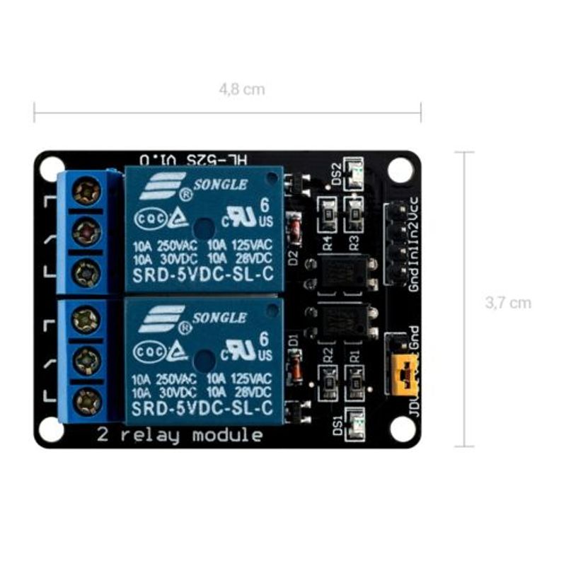 PC, gaming si accesorii - Robotica si accesorii - Module & Componente robotica - Set 3 Module releu cu 2 canale pentru Arduino Raspberry Pi, Kwmobile, Multicolor, Componente electronice, 38813 - Infinity.ro