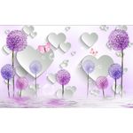 Casa si Gradina - Decoratiuni - Tapet - Autocolant, Inimioare, fluturi, papadii, 135 x 225 cm - Infinity.ro
