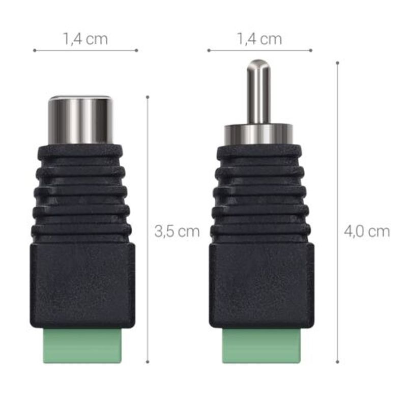 PC, gaming si accesorii - Retelistica - Cabluri si accesorii - Set 5 Adaptoare audio/video cu RCA mama si tata, Kwmobile, Negru/Verde, Plastic, 42949 - Infinity.ro