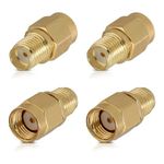 PC, gaming si accesorii - Retelistica - Cabluri si accesorii - Set 4 Adaptori coaxiali SMA tata la SMA mama, Kwmobile, Auriu, Metal, 48523.01 - Infinity.ro