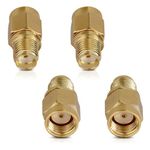 PC, gaming si accesorii - Retelistica - Cabluri si accesorii - Set 4 Adaptori coaxiali SMA tata la SMA mama, Kwmobile, Auriu, Metal, 48523.01 - Infinity.ro