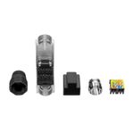 PC, gaming si accesorii - Retelistica - Cabluri si accesorii - Set 4 Mufe CAT6A RJ-45 pentru cabluri Ethernet CAT6A ecranate, Kwmobile, Argintiu/Negru, Metal, 52520.04 - Infinity.ro