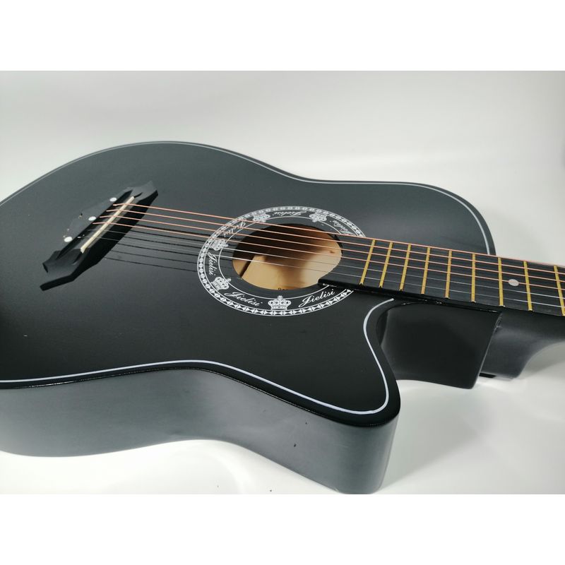 TV, Audio-Video si Foto - Instrumente muzicale - Instrumente clasice - Chitara clasica din lemn IdeallStore®, Cutaway Country Black, 95 cm, negru - Infinity.ro