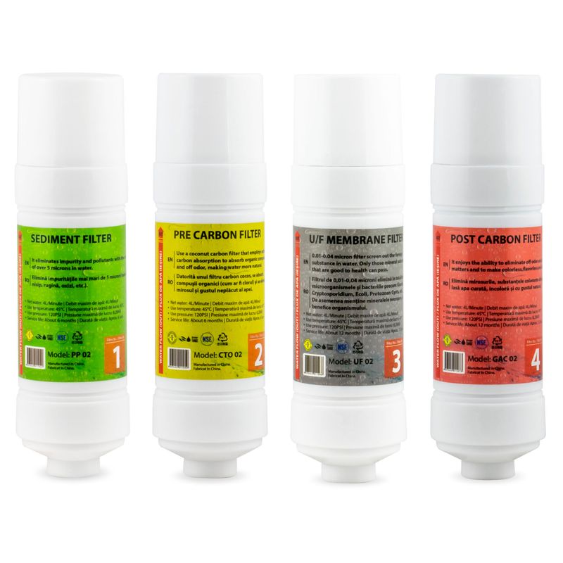 Casa si Gradina - Sanitare - Instalatii hidro - Sisteme filtrare instalatii - Set filtre apa Zass (4 filtre) pentru dozatoarele cu sistem de filtrare de birou WFRS 04, alb - Infinity.ro