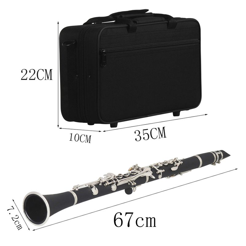 TV, Audio-Video si Foto - Instrumente muzicale - Instrumente clasice - Clarinet IdeallStore®, Musical Virtue, 17 clape, 67 cm, negru, geanta inclusa - Infinity.ro