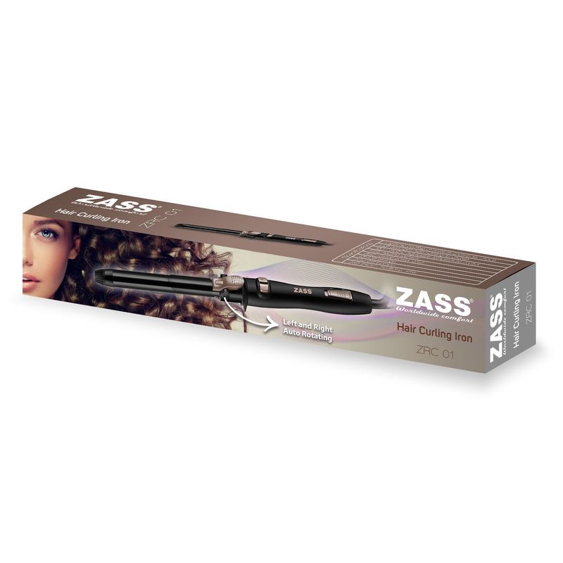 Ingrijire personala si Cosmetice - Aparate & accesorii ingrijire personala - Hair styling - Ondulatoare - Ondulator rotativ pentru par cu auto rotatie stanga/dreapta Zass ZRC 01, negru - Infinity.ro