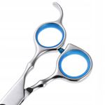 Ingrijire personala si Cosmetice - Ingrijire personala - Ingrijire par - Foarfece de tuns - Set 2 foarfece pentru tuns si filat, 6″, otel, argintiu cu elemente albastre - Infinity.ro