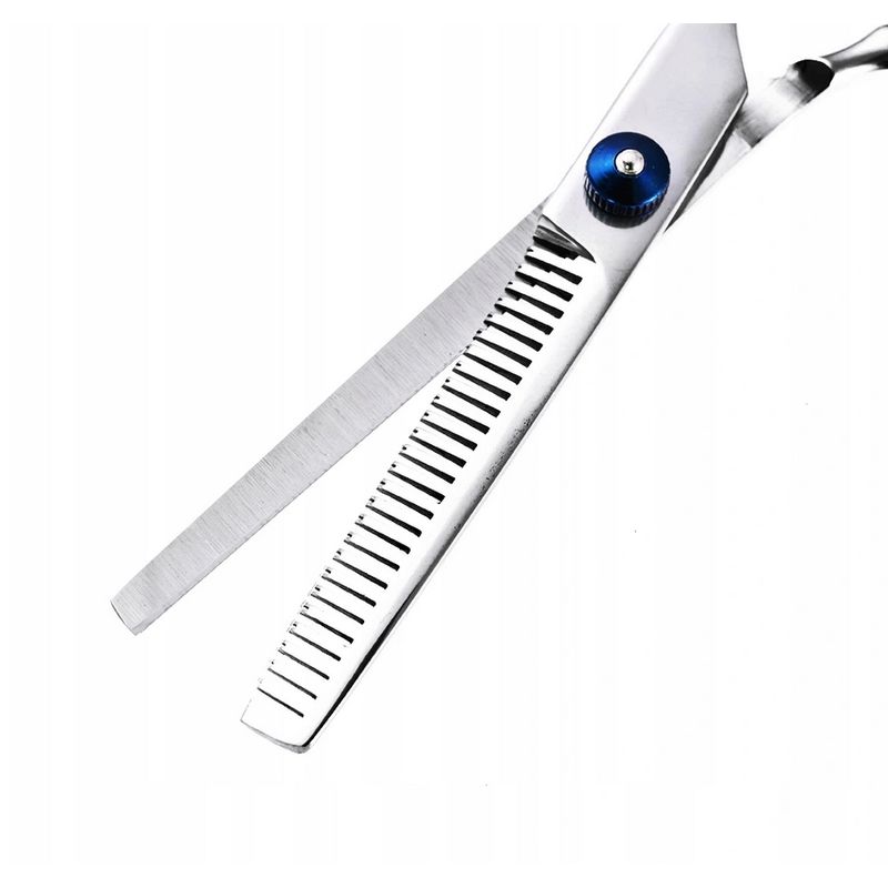 Ingrijire personala si Cosmetice - Ingrijire personala - Ingrijire par - Foarfece de tuns - Set 2 foarfece pentru tuns si filat, 6″, otel, argintiu cu elemente albastre - Infinity.ro