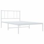 Casa si Gradina - Mobilier - Paturi si accesorii - Paturi - Cadru de pat metalic cu tablie, alb, 100x190 cm - Infinity.ro