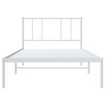 Casa si Gradina - Mobilier - Paturi si accesorii - Paturi - Cadru de pat metalic cu tablie, alb, 100x190 cm - Infinity.ro