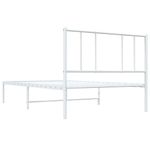 Casa si Gradina - Mobilier - Paturi si accesorii - Paturi - Cadru de pat metalic cu tablie, alb, 100x190 cm - Infinity.ro