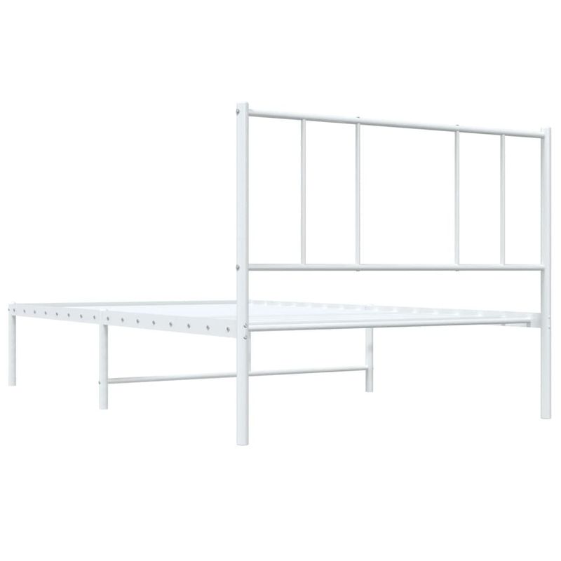 Casa si Gradina - Mobilier - Paturi si accesorii - Paturi - Cadru de pat metalic cu tablie, alb, 100x190 cm - Infinity.ro