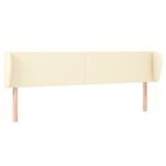 Casa si Gradina - Mobilier - Paturi si accesorii - Accesorii paturi - Tablie de pat cu aripioare crem 203x23x78/88 cm piele ecologica - Infinity.ro