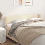 Casa si Gradina - Mobilier - Paturi si accesorii - Accesorii paturi - Tablie de pat cu aripioare crem 203x23x78/88 cm piele ecologica - Infinity.ro