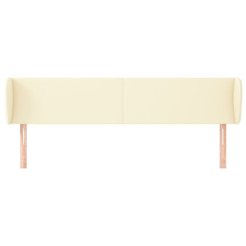 Casa si Gradina - Mobilier - Paturi si accesorii - Accesorii paturi - Tablie de pat cu aripioare crem 203x23x78/88 cm piele ecologica - Infinity.ro