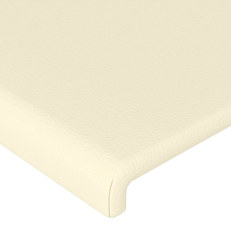 Casa si Gradina - Mobilier - Paturi si accesorii - Accesorii paturi - Tablie de pat cu aripioare crem 203x23x78/88 cm piele ecologica - Infinity.ro