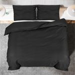 Casa si Gradina - Textile si covoare - Lenjerii de pat - Huse pilote - Set cu husa de pilota, negru, 225x220 cm, microfibra - Infinity.ro