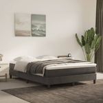 Casa si Gradina - Mobilier - Saltele si somiere - Saltele - Saltea de pat cu arcuri, gri inchis, 140x190x20 cm, catifea - Infinity.ro