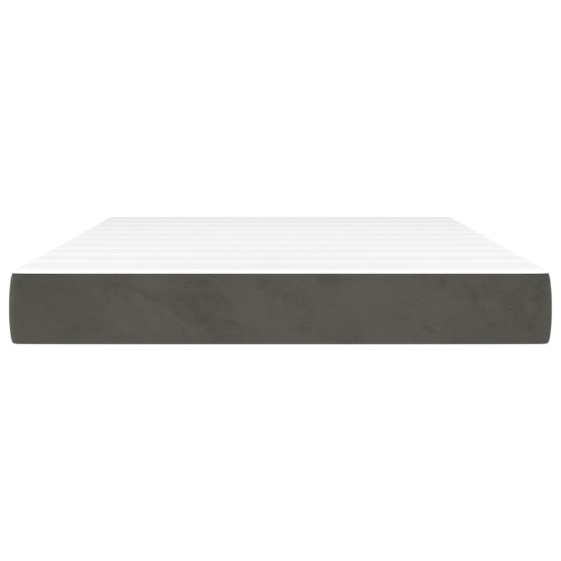 Casa si Gradina - Mobilier - Saltele si somiere - Saltele - Saltea de pat cu arcuri, gri inchis, 140x190x20 cm, catifea - Infinity.ro