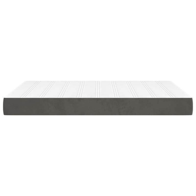 Casa si Gradina - Mobilier - Saltele si somiere - Saltele - Saltea de pat cu arcuri, gri inchis, 140x190x20 cm, catifea - Infinity.ro