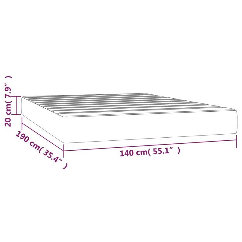 Casa si Gradina - Mobilier - Saltele si somiere - Saltele - Saltea de pat cu arcuri, gri inchis, 140x190x20 cm, catifea - Infinity.ro