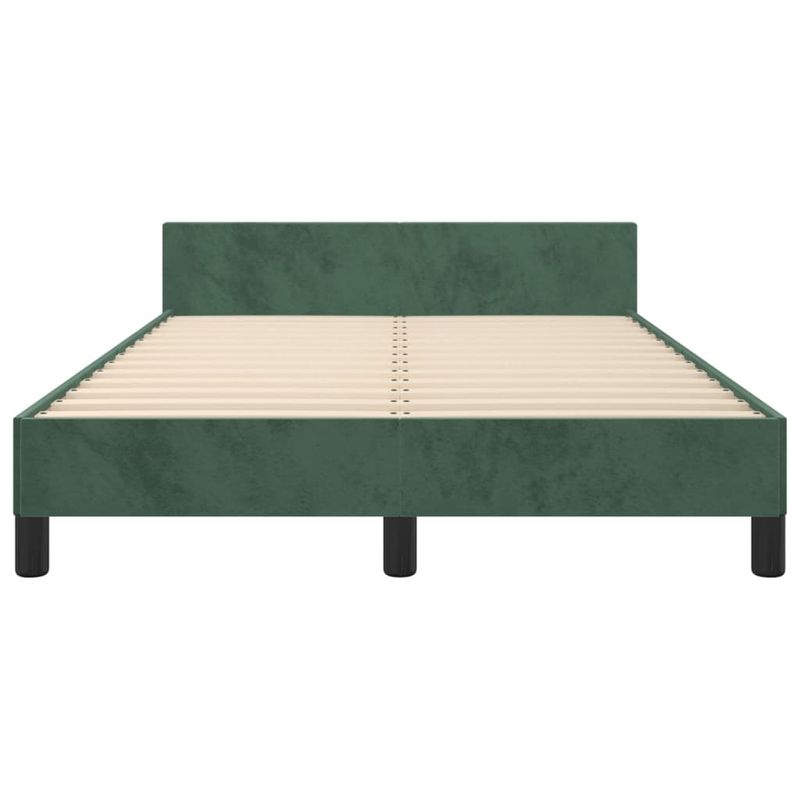 Casa si Gradina - Mobilier - Paturi si accesorii - Paturi - Cadru de pat cu tablie, verde inchis, 120x200 cm, catifea - Infinity.ro