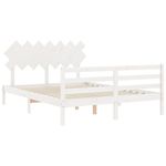 Casa si Gradina - Mobilier - Paturi si accesorii - Paturi - Cadru de pat cu tablie single mic, alb, king size, lemn masiv - Infinity.ro
