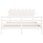 Casa si Gradina - Mobilier - Paturi si accesorii - Paturi - Cadru de pat cu tablie single mic, alb, king size, lemn masiv - Infinity.ro