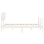 Casa si Gradina - Mobilier - Paturi si accesorii - Paturi - Cadru de pat cu tablie single mic, alb, king size, lemn masiv - Infinity.ro