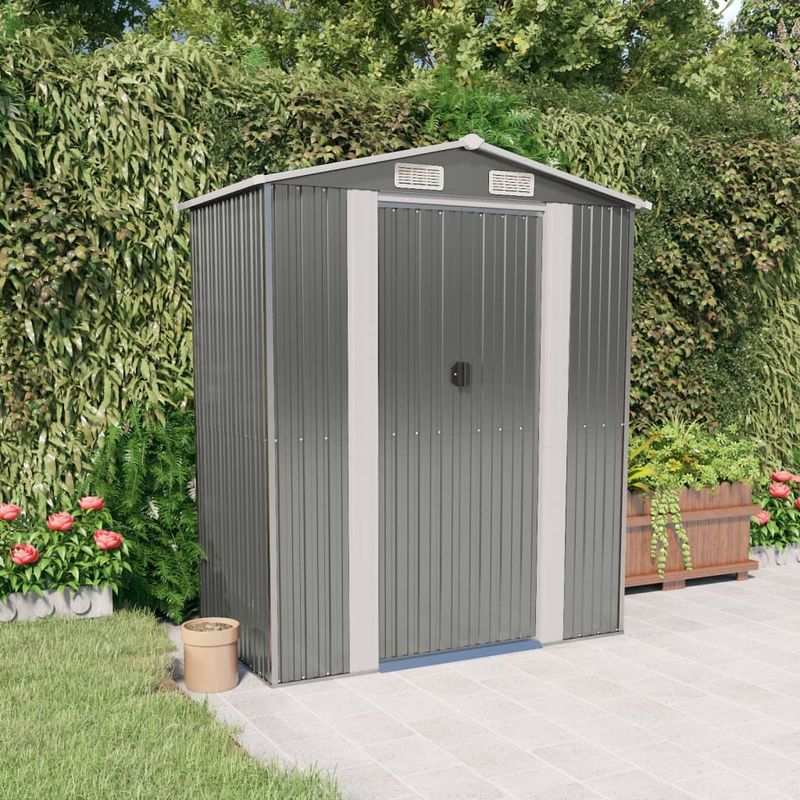 Casa si Gradina - Gradina si terasa - Casute de gradina - Sopron de gradina, gri deschis, 192x1021x223 cm otel galvanizat - Infinity.ro