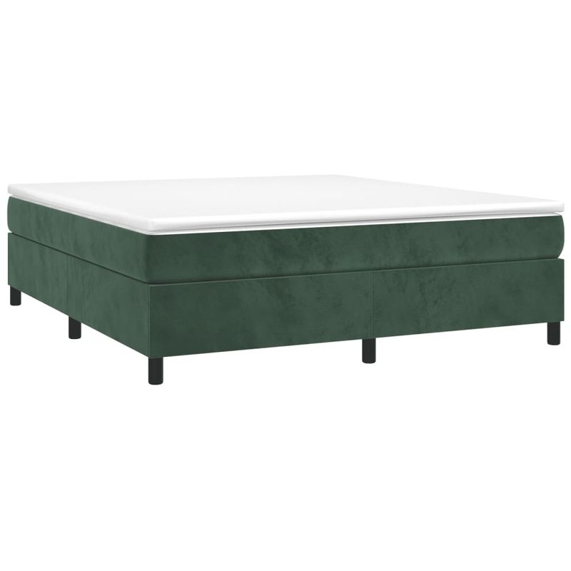 Casa si Gradina - Mobilier - Paturi si accesorii - Paturi - Cadru de pat, verde inchis, 200x200 cm, catifea - Infinity.ro