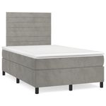 Casa si Gradina - Mobilier - Paturi si accesorii - Paturi - Pat box spring cu saltea, gri deschis, 120x200 cm, catifea - Infinity.ro