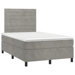 Casa si Gradina - Mobilier - Paturi si accesorii - Paturi - Pat box spring cu saltea, gri deschis, 120x200 cm, catifea - Infinity.ro