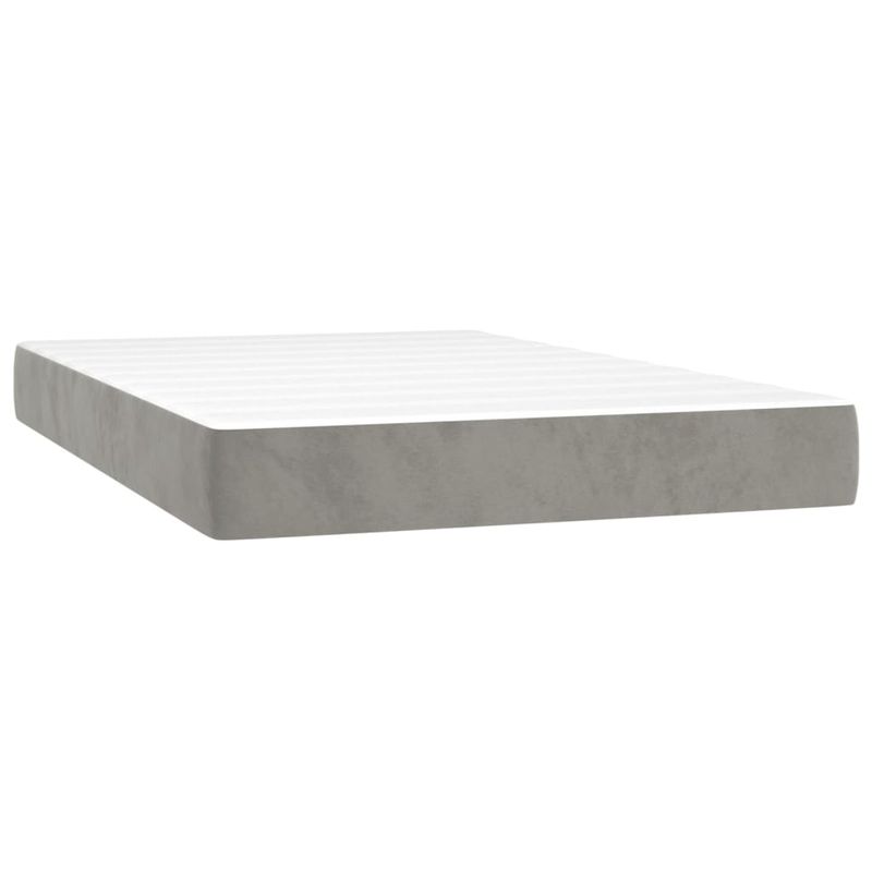 Casa si Gradina - Mobilier - Paturi si accesorii - Paturi - Pat box spring cu saltea, gri deschis, 120x200 cm, catifea - Infinity.ro