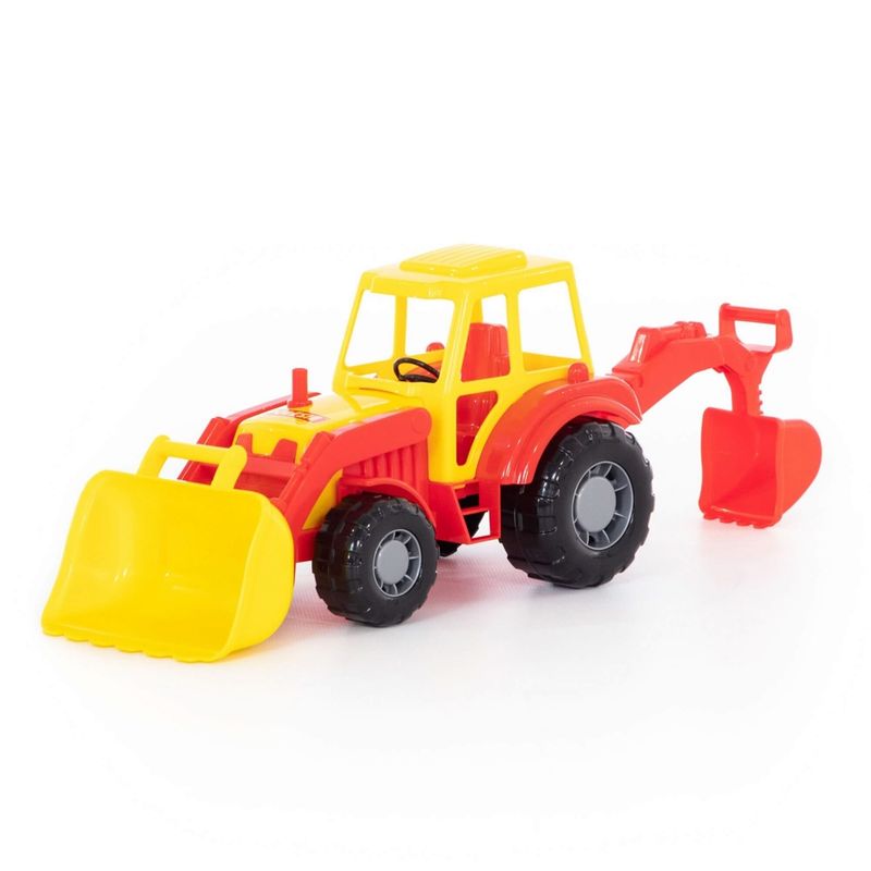 Jucarii, Copii si Bebe - Jucarii si jocuri - Vehicule si jucarii cu telecomanda - Utilaje constructie de jucarie - Tractor-excavator - Altay, 37 x 17 x 22 cm, Polesie - Infinity.ro